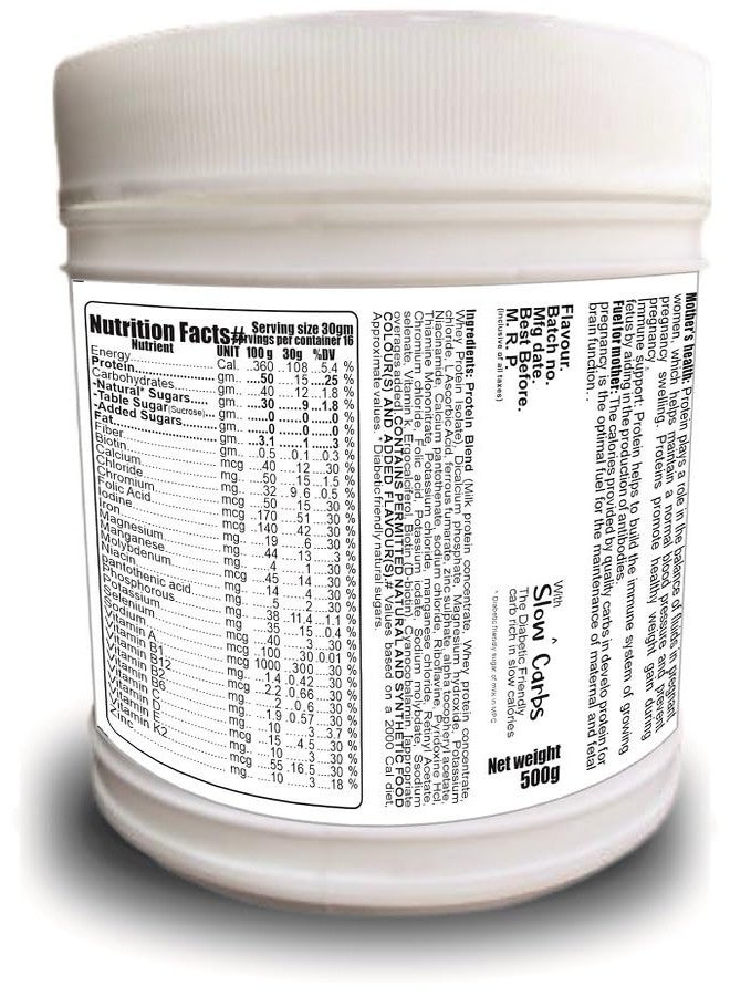 Advanta Sugar Free Whey Protein Powder for Pregnant Women for Pregnancy & Lactation as snack for Breastfeeding Mothers - 500g Vanilla - Image 2